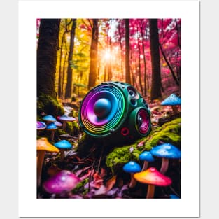 Psychedelic alien speaker Posters and Art